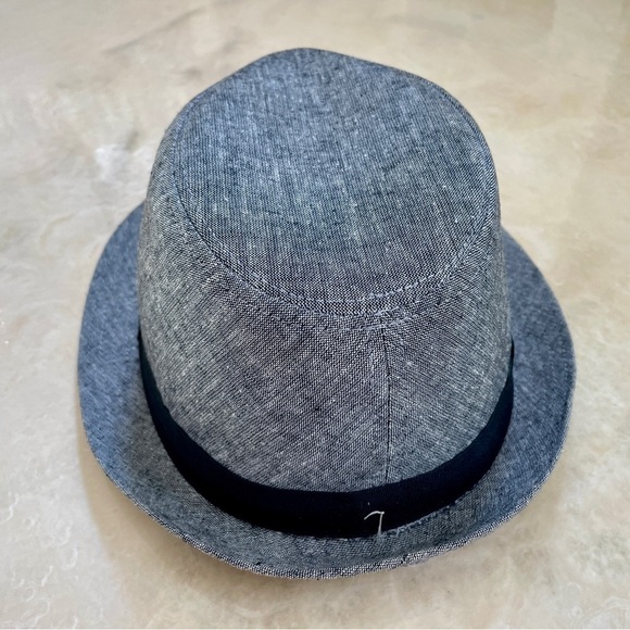 H&M Grey & Black Fedora Hat – Linen & Cotton Blend – Size L (60) - Picture 4 of 7
